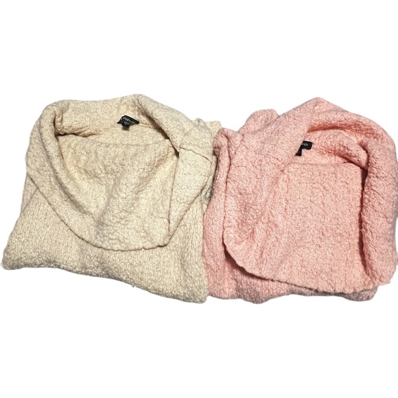 Bebe Sweater off the shoulder or cowl Cream Size L Soft Party Vintage EUC - Picture 14 of 14